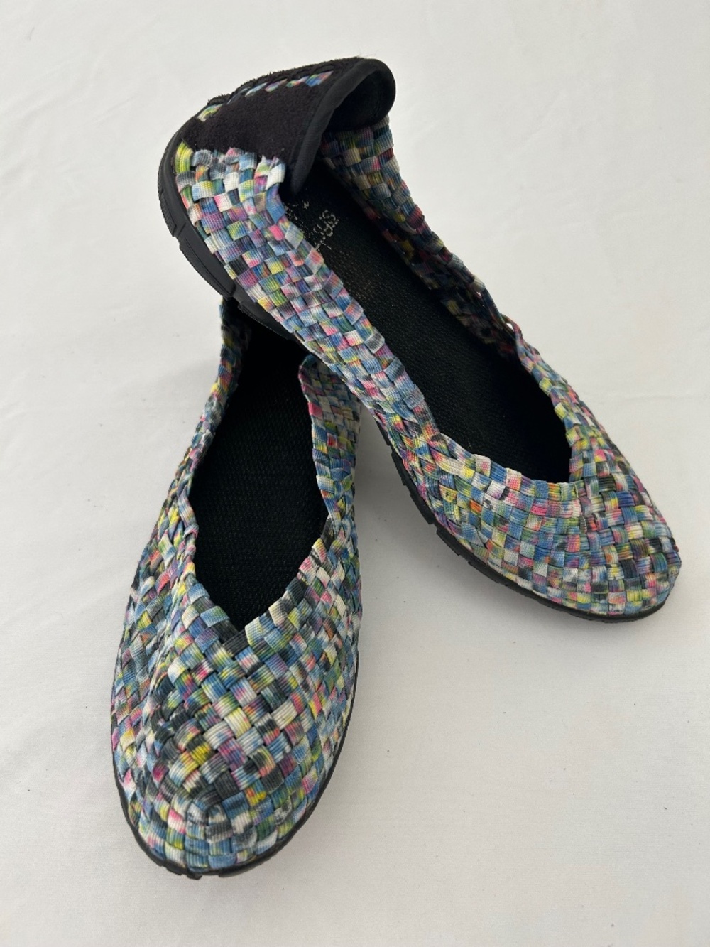 Corkys Sidewalk Flats Multi-Pastel Colored Woven Slip-on Ballet Flats Size 7